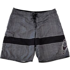 O'Neill Mens Size 38 Board Shorts Swim Trunks Black White Surfing Beach Outdoor